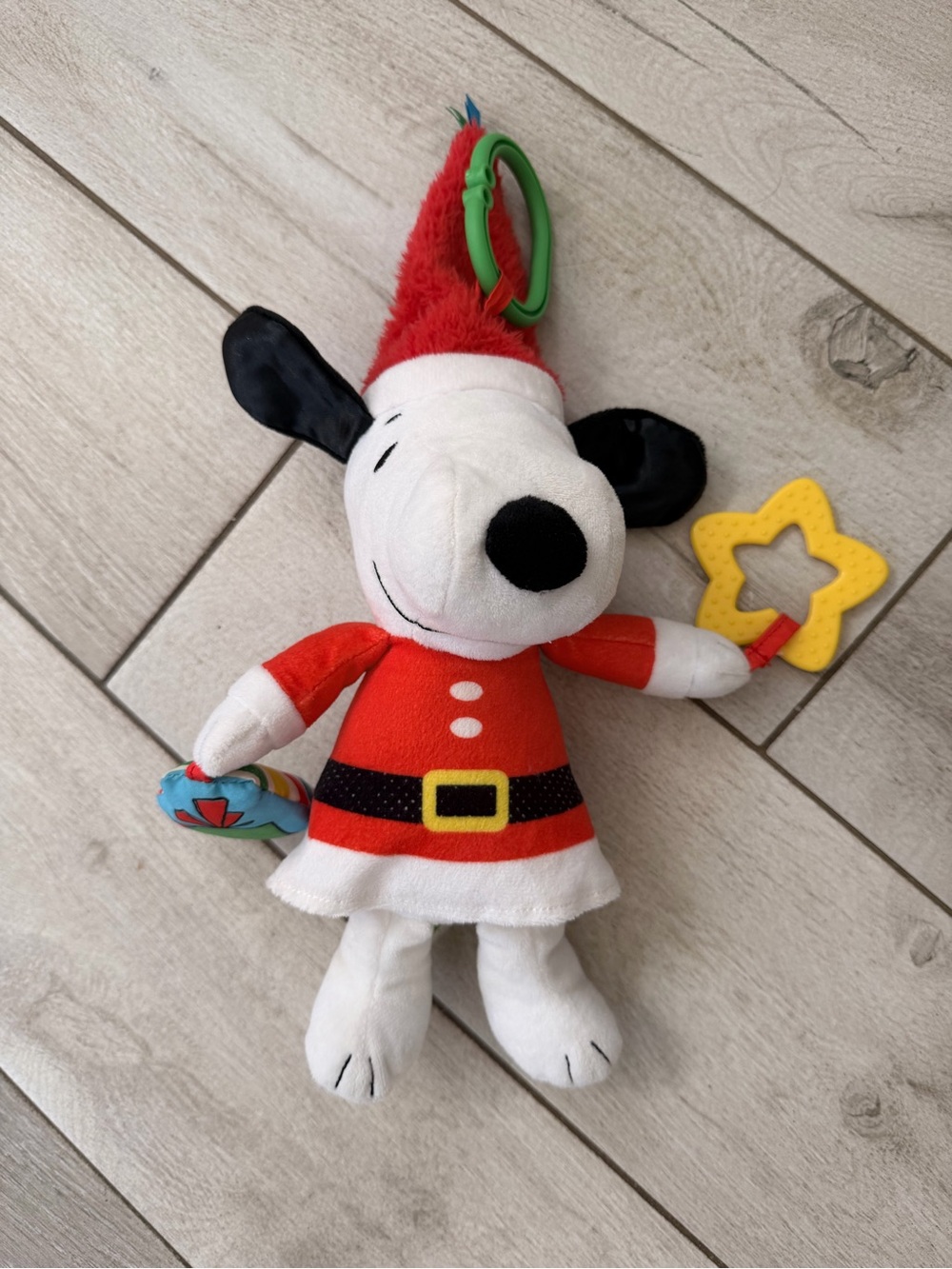 Snoopy peanut xmas baby plush rattle